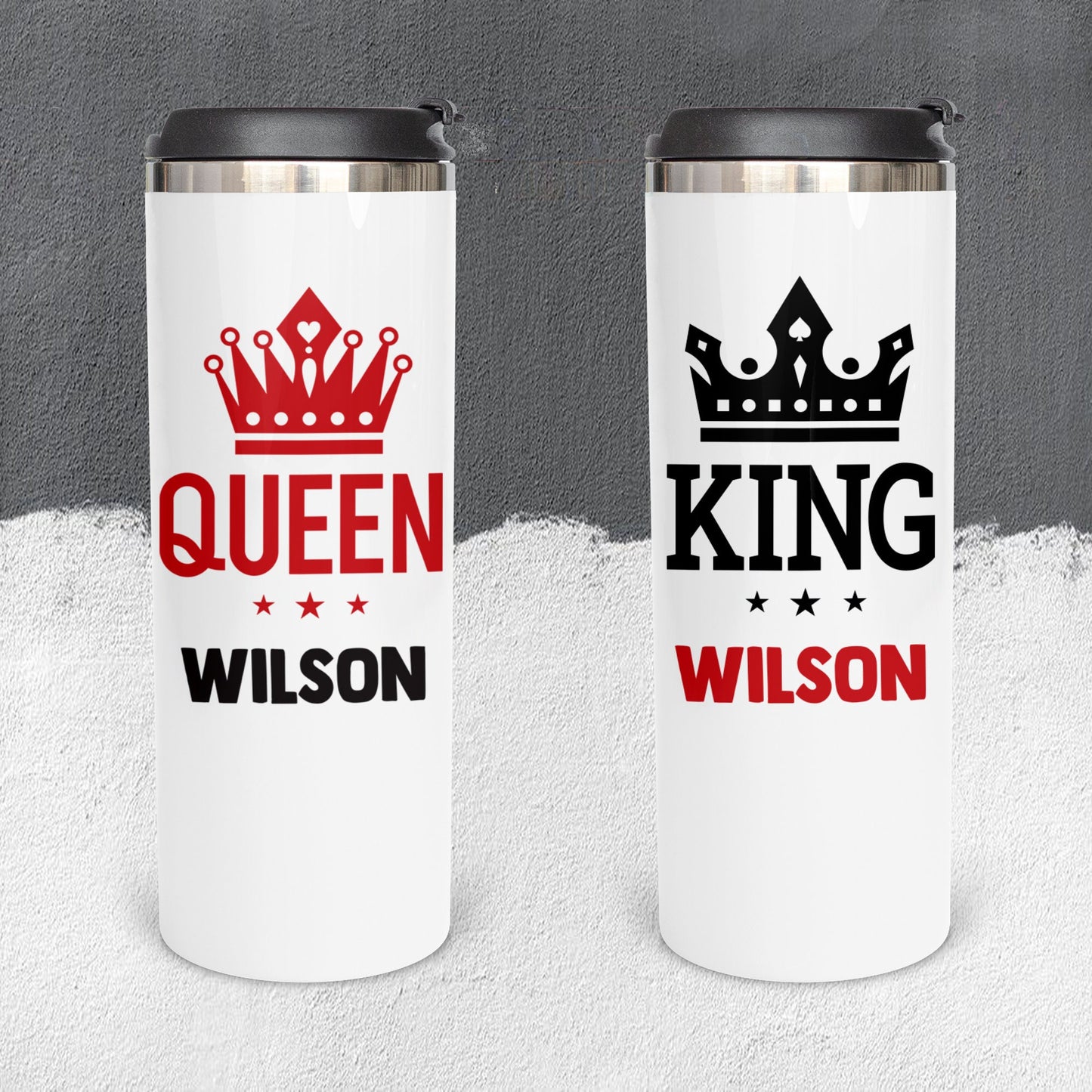 Personalized King and Queen Tumbler - Sublimated