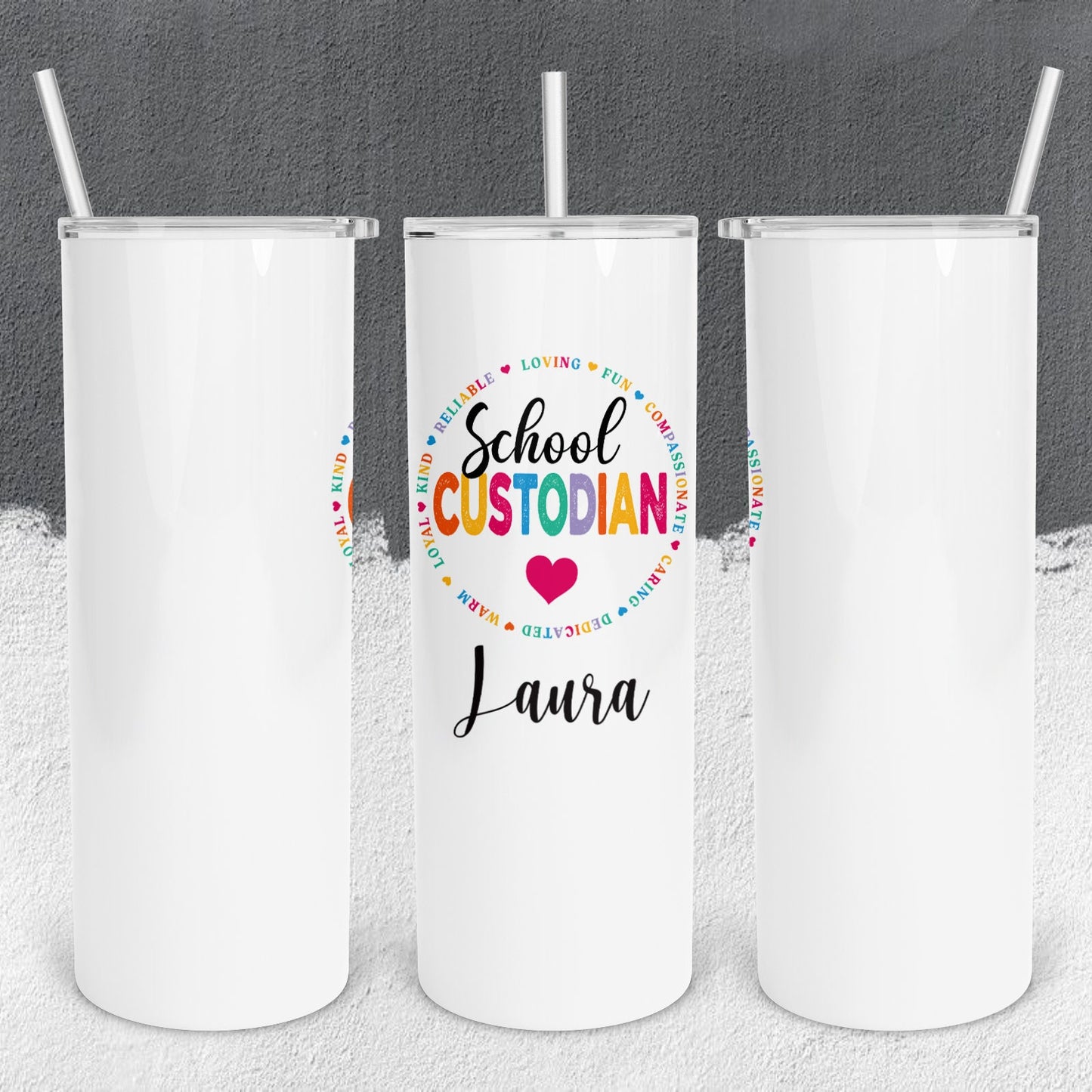 Personalized School Custodian Characteristics Tumbler - Sublimated