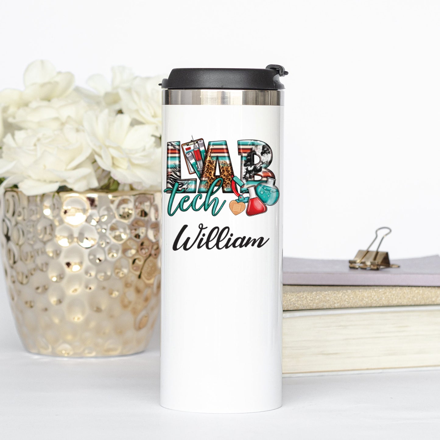 Personalized Lab Tech Tumbler - Sublimated