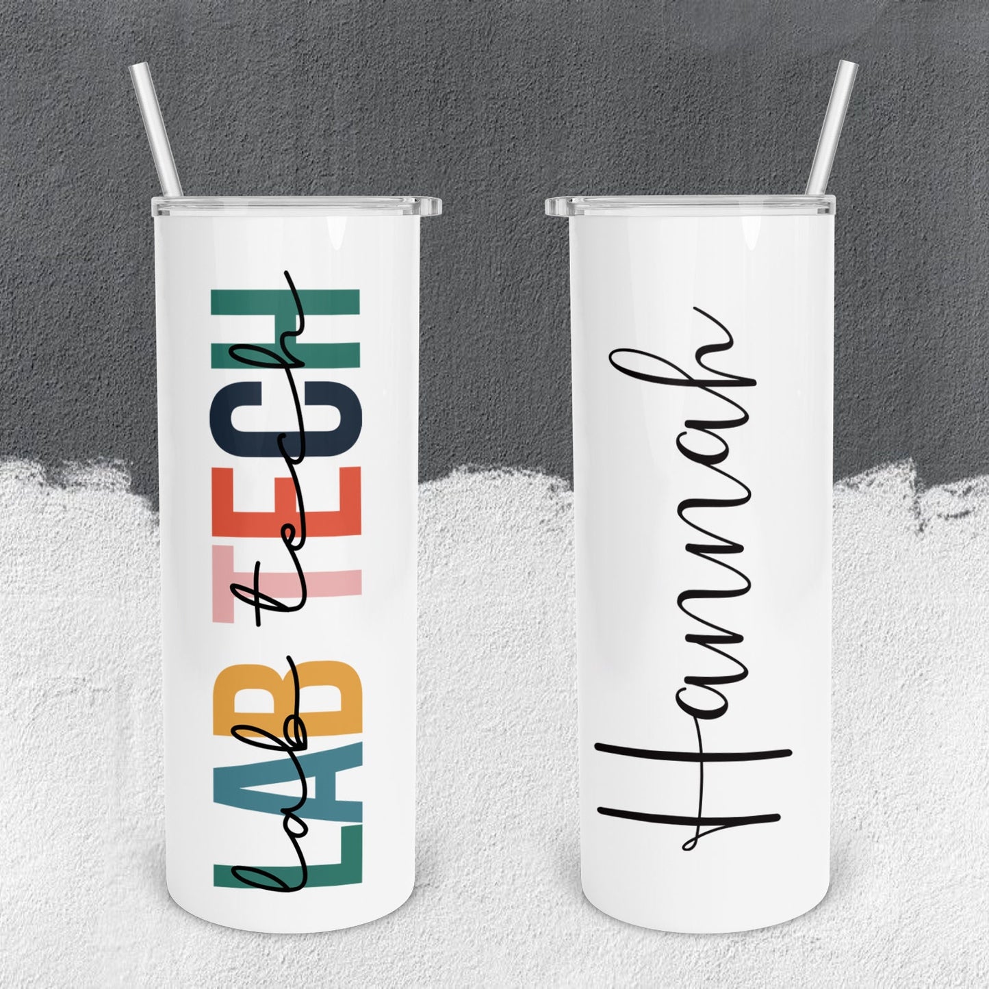 Personalized Lab Tech Colorful Tumbler - Sublimated