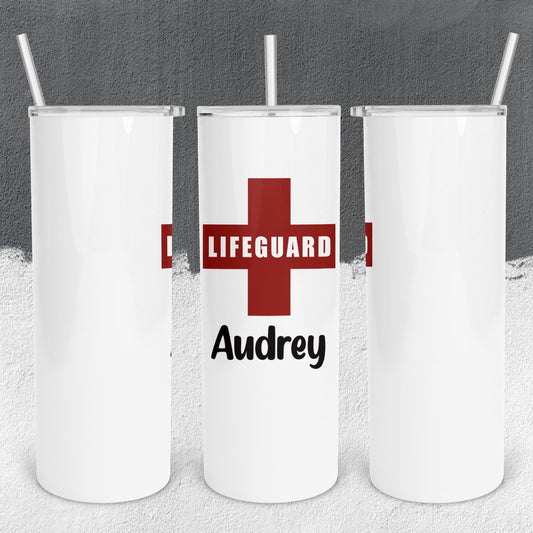 Personalized Lifeguard Cross Tumbler - Sublimated