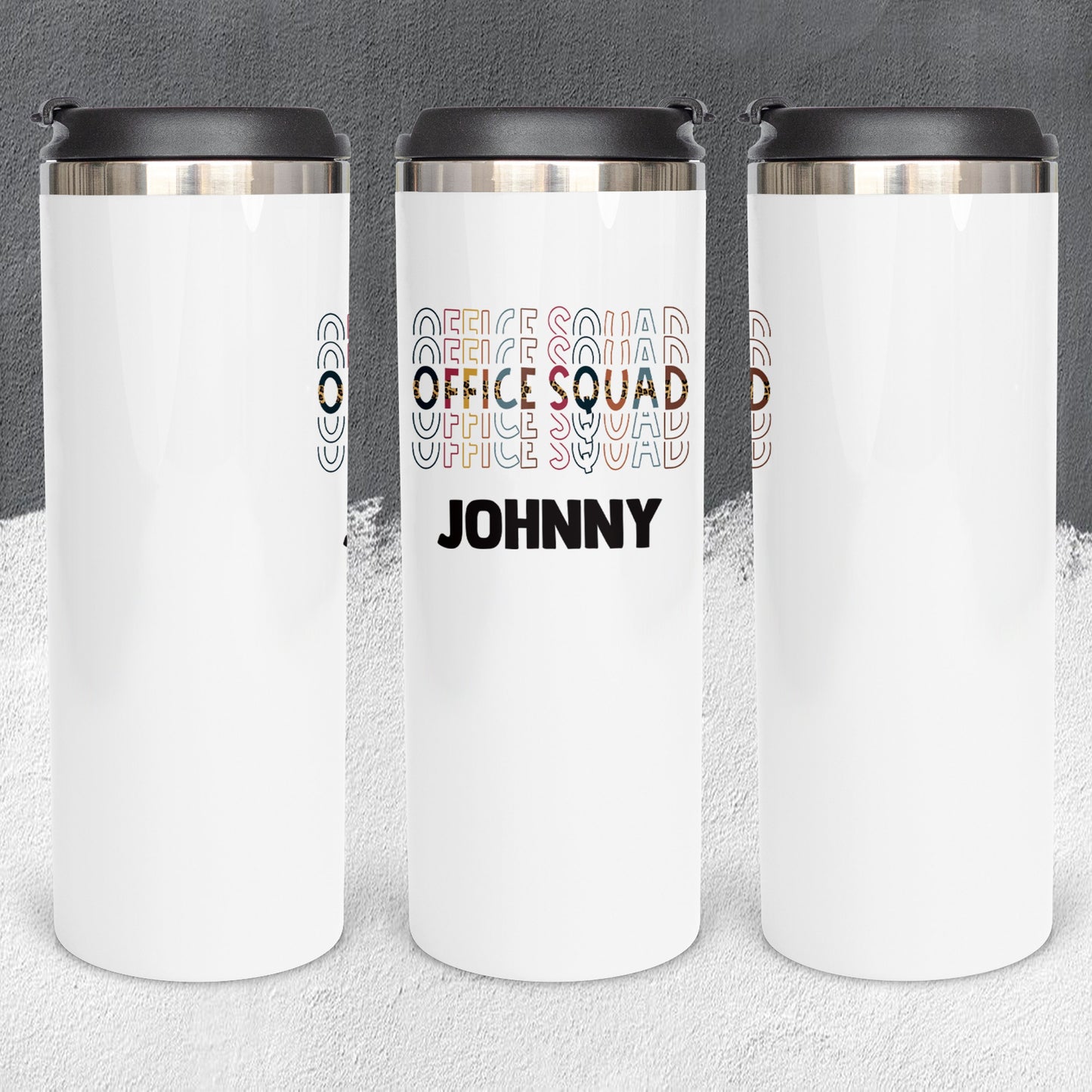 Personalized Cheetah Print Office Squad Tumbler - Sublimated