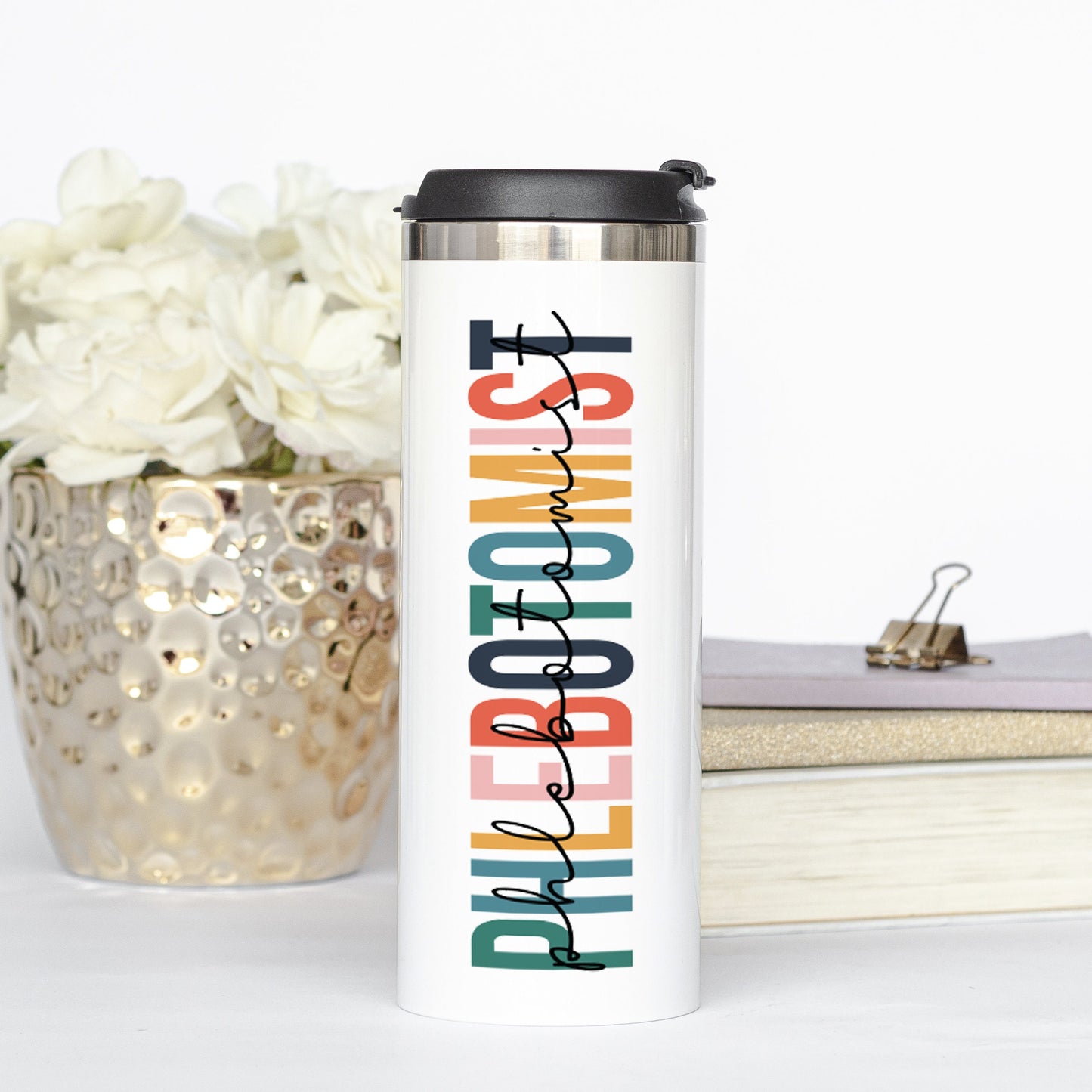 Personalized Phlebotomist Colorful Tumbler - Sublimated