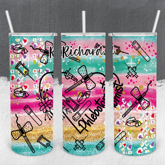 Personalized Phlebotomist Heart Tumbler - Sublimated