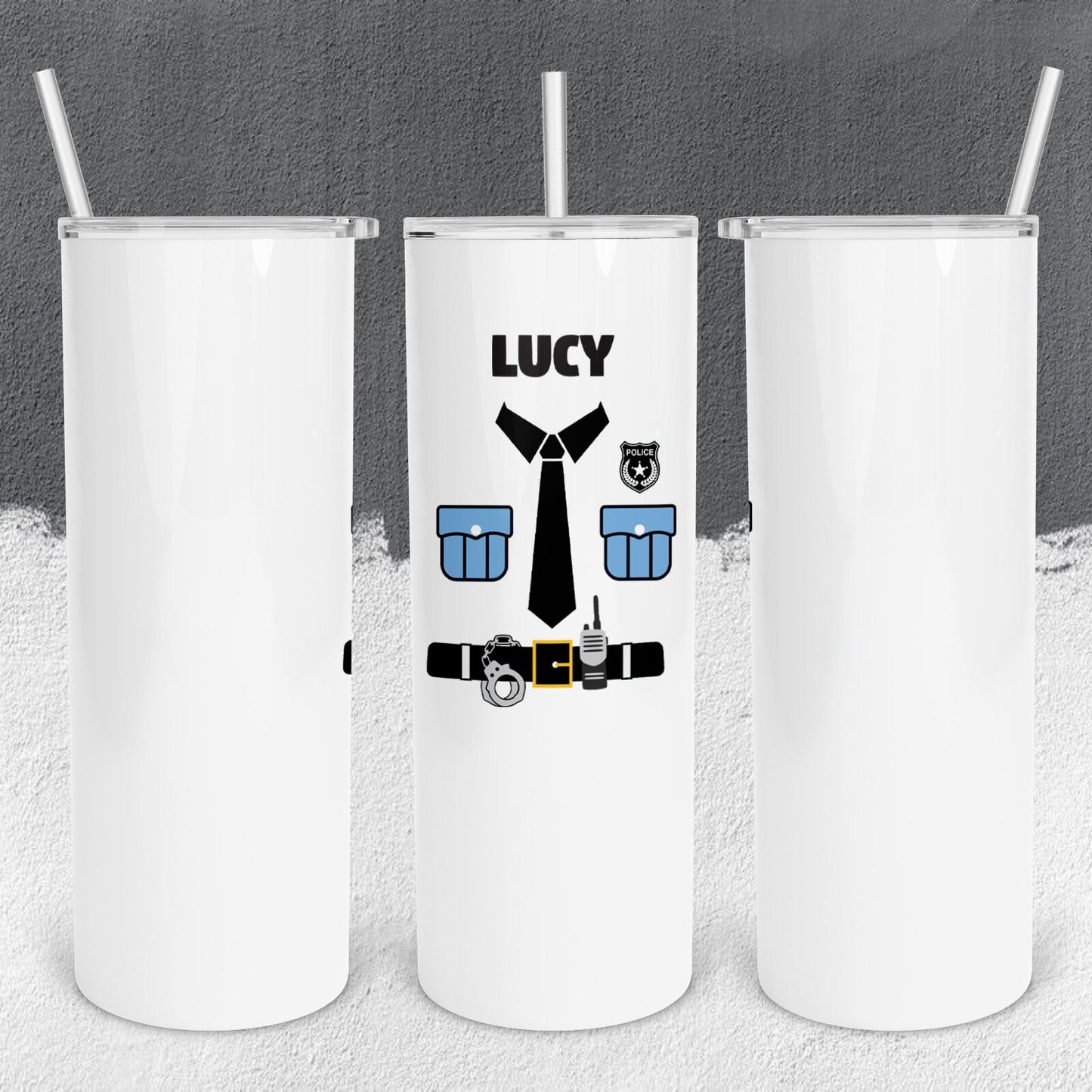 Personalized Police Officer Uniform Tumbler - Sublimated