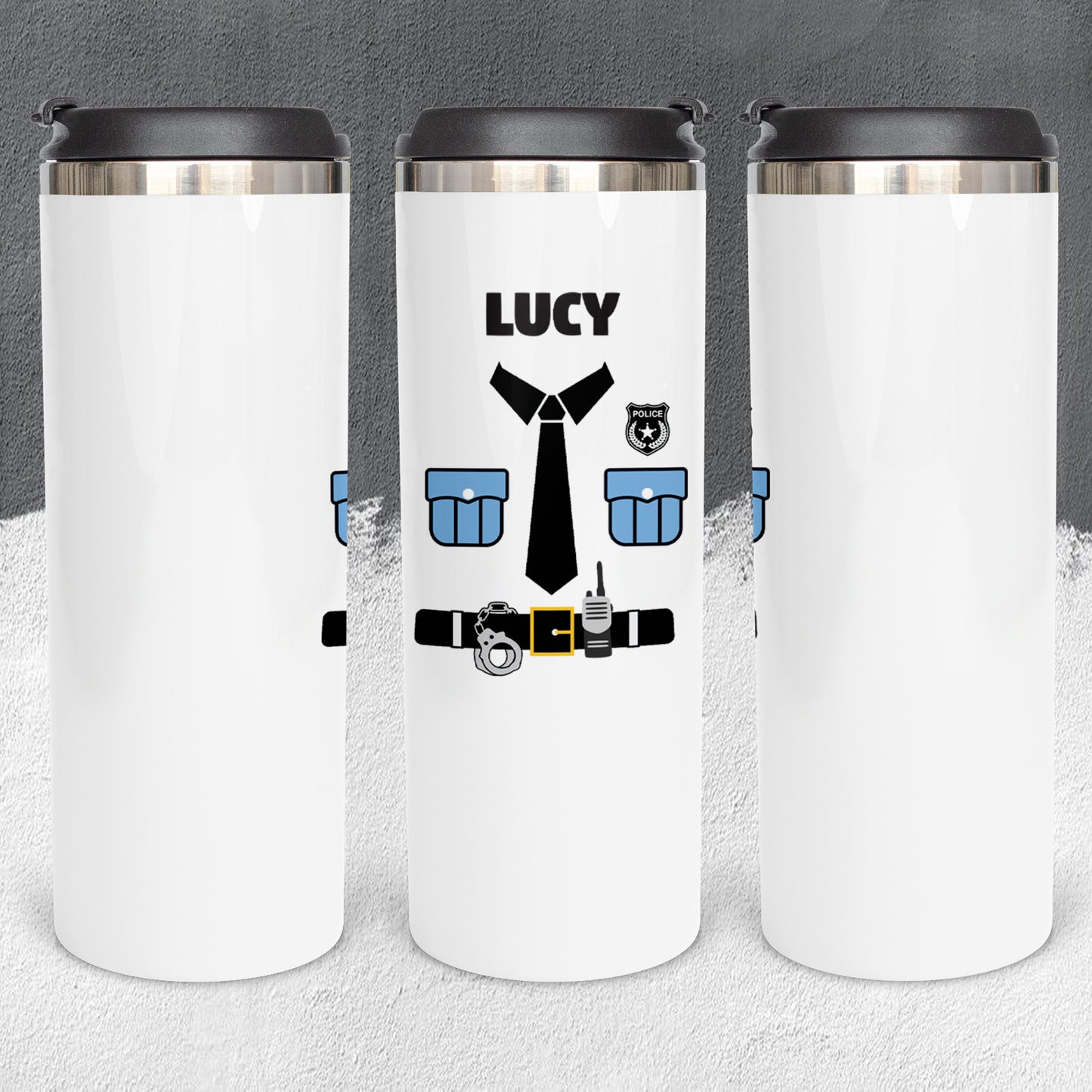 Personalized Police Officer Uniform Tumbler - Sublimated