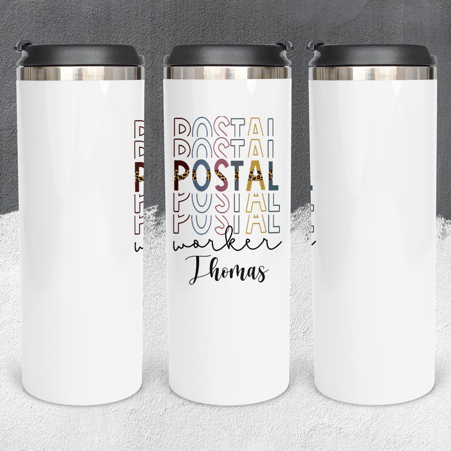 Personalized Postal Service Stacked Effect Tumbler - Sublimated