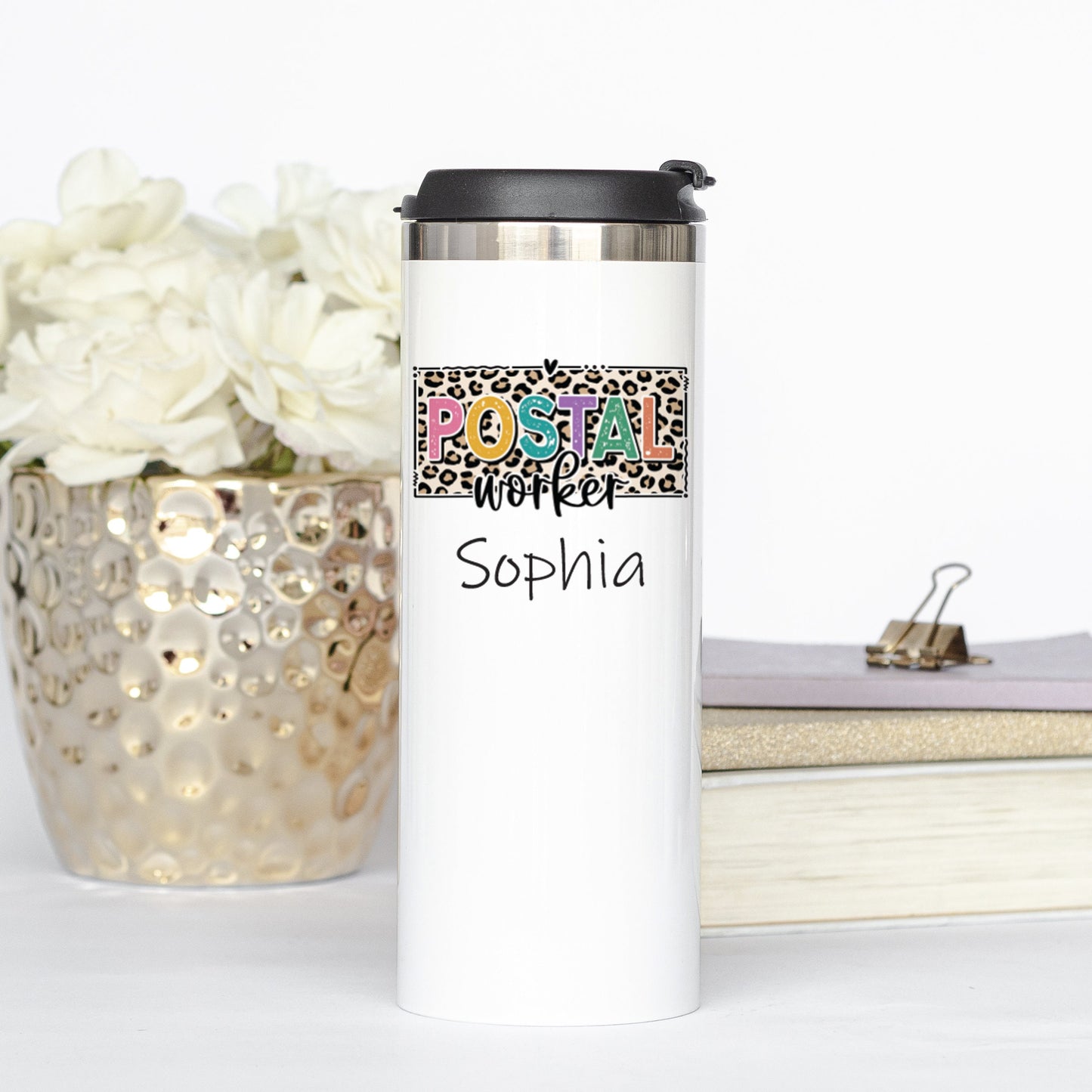 Personalized Postal Service Cheetah Print Tumbler - Sublimated