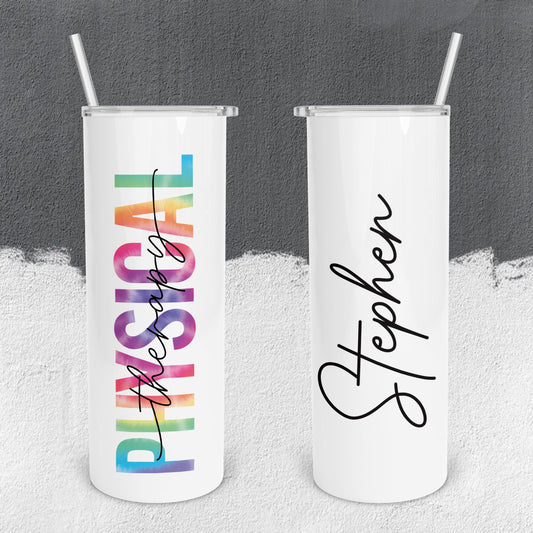 Personalized Physical Therapist Colorful Tumbler - Sublimated