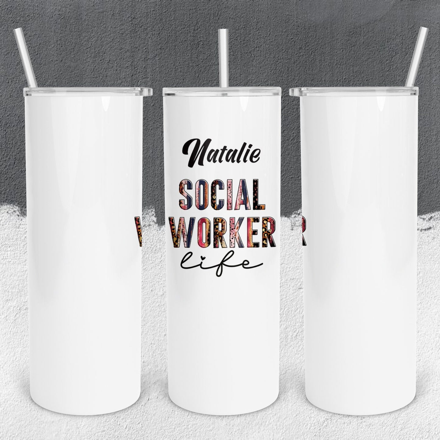 Personalized Social Worker Life Tumbler - Sublimated