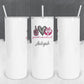 Personalized Peace Love Social Work Tumbler - Sublimated