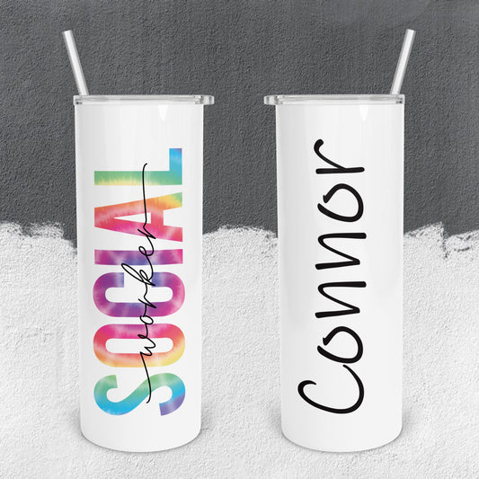 Personalized Social Worker Tumbler - Sublimated