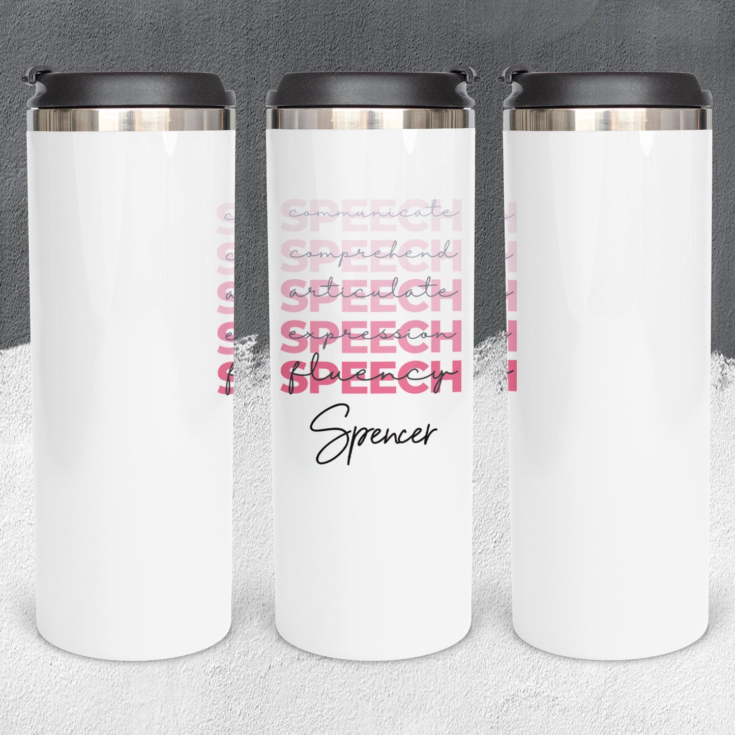 Personalized Speech Therapist Stacked Effect Tumbler - Sublimated