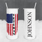 Personalized Veteran Distressed American Flag Tumbler - Sublimated