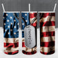 Personalized American Flag with Dog Tag Tumbler - Sublimated
