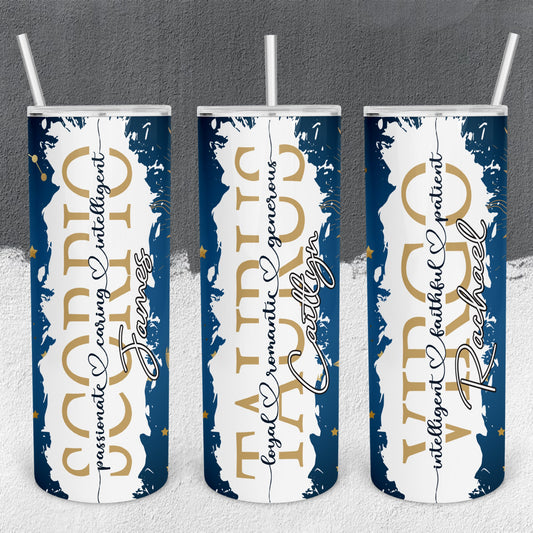 Personalized Zodiac Signs and Characteristics Tumbler - Sublimated